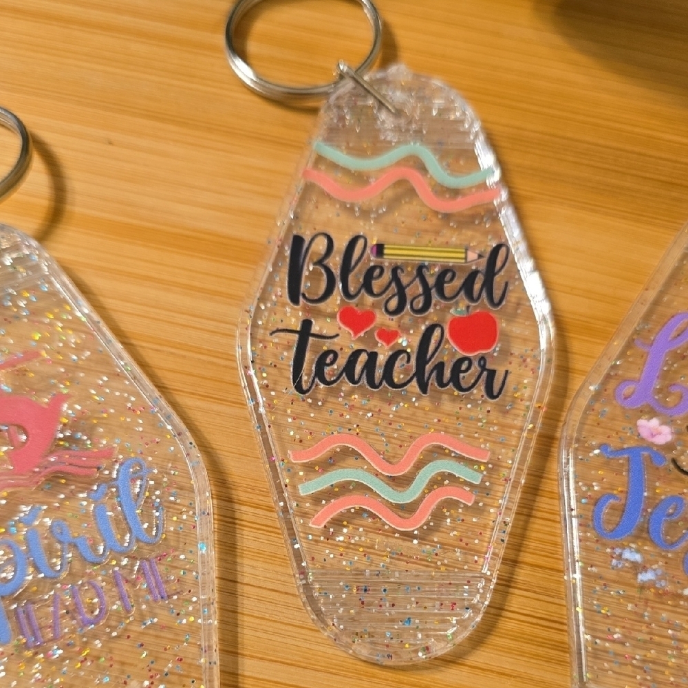 Inspirational Keychain Set with Glitter Accents - Picture 3 of 4